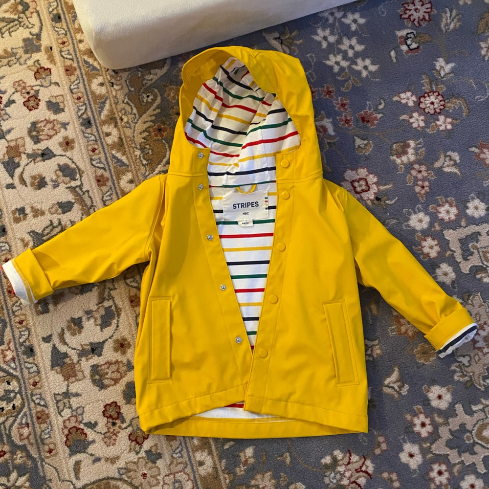 Hudson Bay Toddler Yellow Hooded Raincoat with Water-Resistant Material